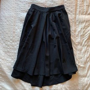 NWT Zara Black Asymmetrical Midi Skirt, Size S